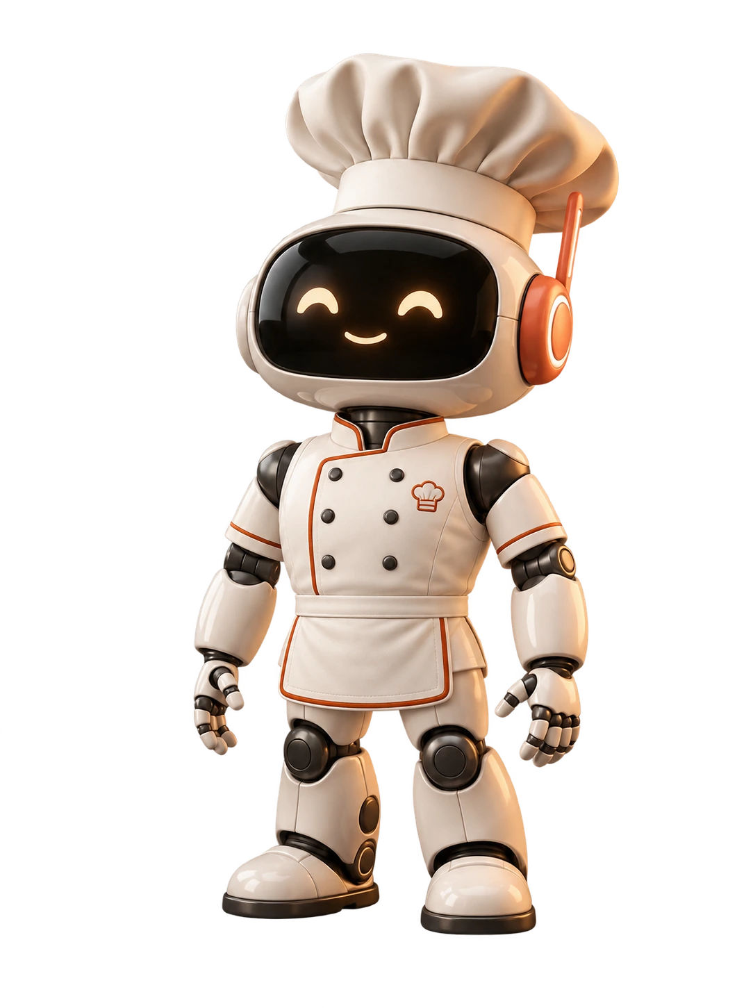 Robô-chef LOOP uniformizado e pronto para observar a operação